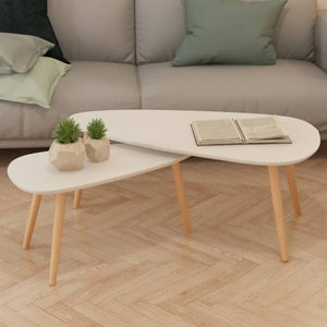 Coffee Tables 2 pcs Gray Solid Pinewood