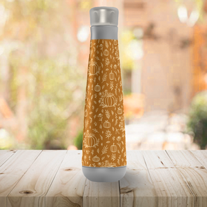 Bronze Floral Ink Pumpkin Peristyle Water Bottle