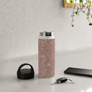 Mauve Magnolia Handle Lid Water Bottle