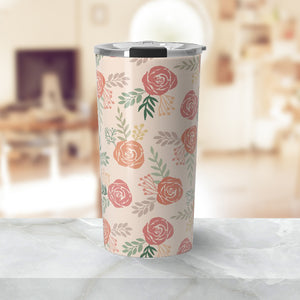 Warm Floral Travel Coffee Mug