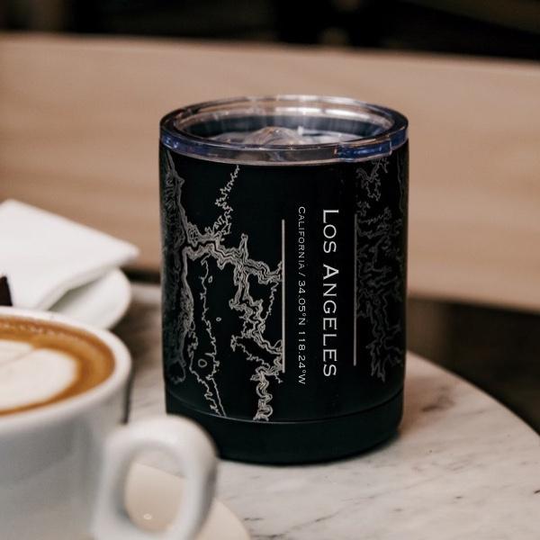 Los Angeles - California Map Insulated Cup in Matte Black