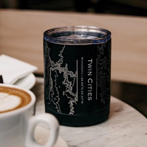 Twin Cities - Minnesota Map Insulated Cup in Matte Black